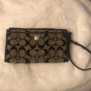 Coach Black C Logo Wristlet
